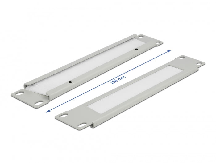 Delock 10″ Kabelmanagement Bürstenleiste 1 HE grau