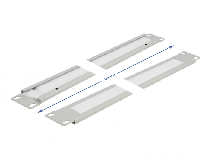 Delock 19″ Kabelmanagement Bürstenleiste 1 HE grau