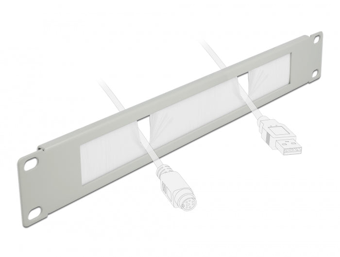Delock 19″ Kabelmanagement Bürstenleiste 1 HE grau