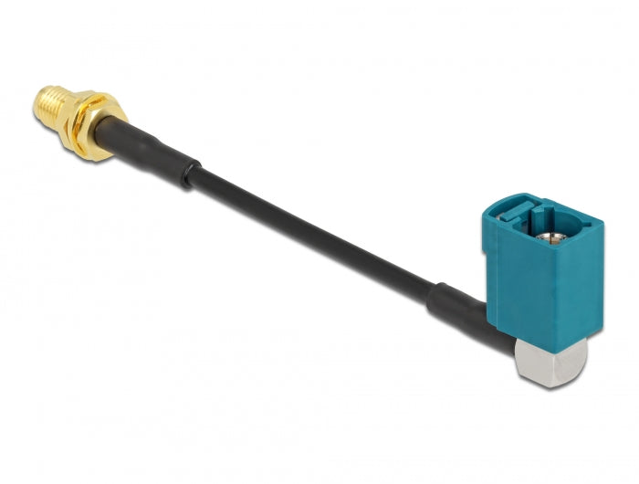 Delock Antennenkabel FAKRA Z Buchse 90° zu SMA Buchse zum Einbau RG-174 10 cm
