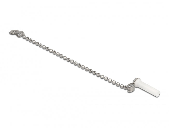 Delock LWL Staubschutzkappe mit Kette für LC Stecker weiß