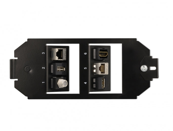 Delock Keystone Halterung 6 Port für Bodentank