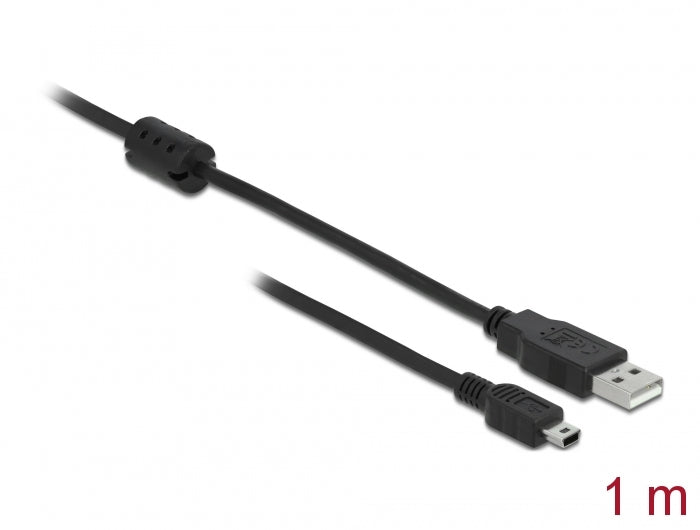 Delock USB 2.0 Kabel Typ-A Stecker zu USB 2.0 Mini-B Stecker 1 m schwarz
