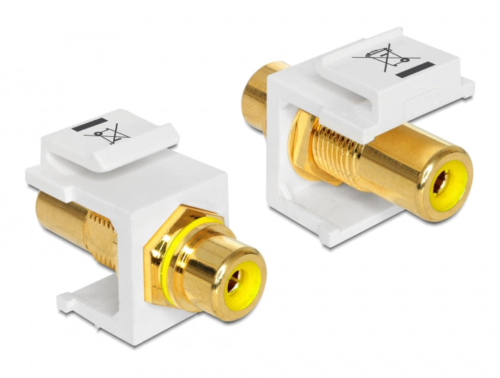 Delock Keystone Modul Cinch Buchse > Cinch Buchse vergoldet gelb / weiß