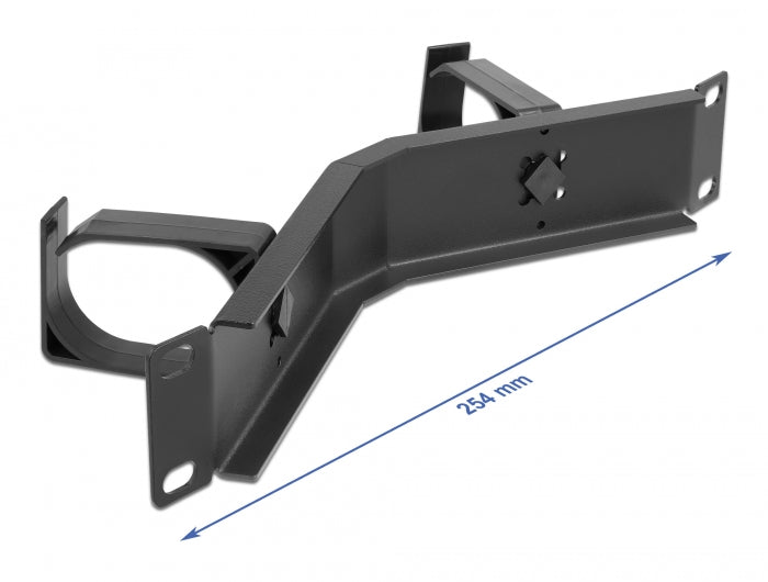 Delock 10″ Kabelmanagement Rangierpanel mit 2 Bügeln gewinkelt 1 HE schwarz
