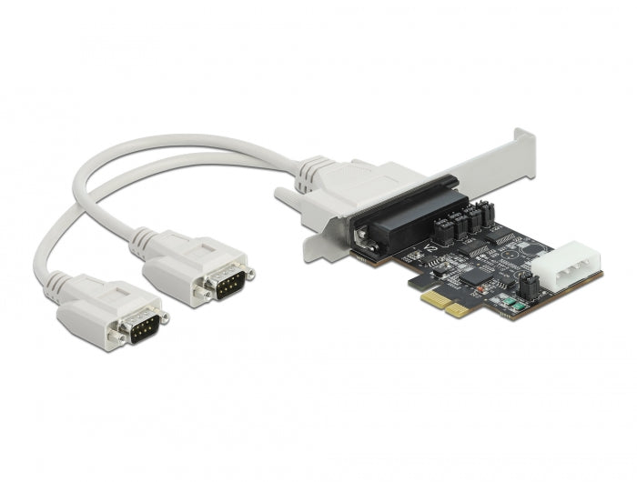 Delock PCI Express x1 Karte zu 2 x Seriell RS-232 mit Spannungsversorgung 5 V / 12 V