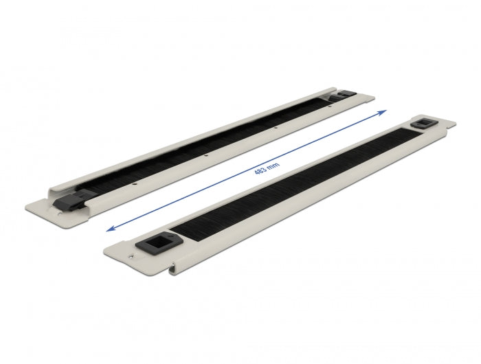 Delock 19″ Kabelmanagement Bürstenleiste werkzeugfrei 1 HE grau