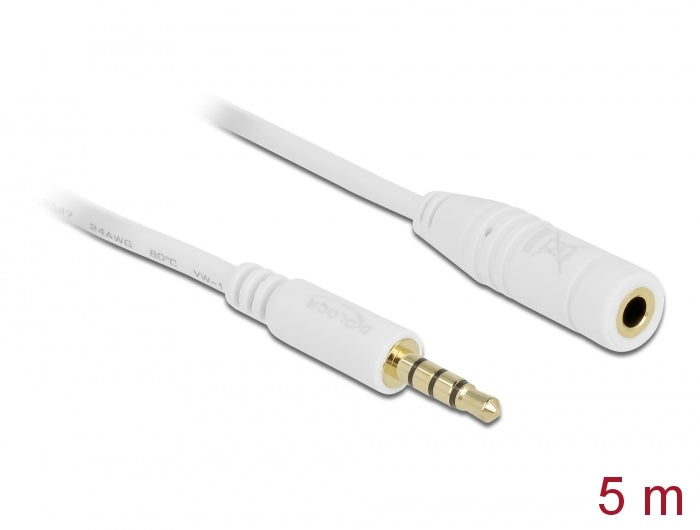 Delock Verlängerungskabel Audio Klinke 3,5 mm Stecker / Buchse 4 Pin 5 m