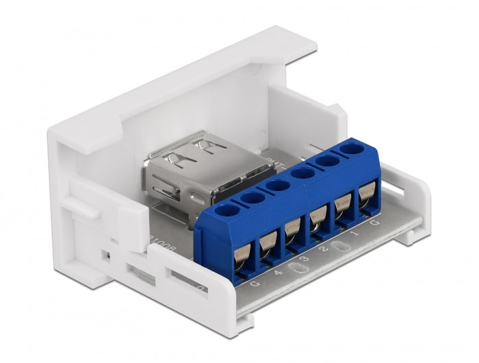 Delock Easy 45 Modul USB 2.0 Typ-A Buchse zu Terminalblock 22,5 x 45 mm