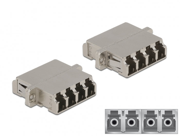Delock LWL Kupplung LC Quad Buchse zu LC Quad Buchse Singlemode Metall