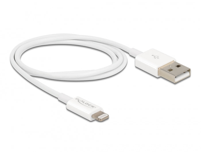 Delock USB Daten- und Ladekabel für iPhone™, iPad™, iPod™ weiß 1 m