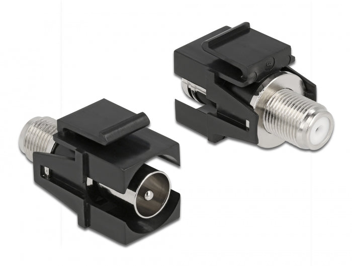 Delock Keystone Modul IEC Stecker zu F Buchse schwarz