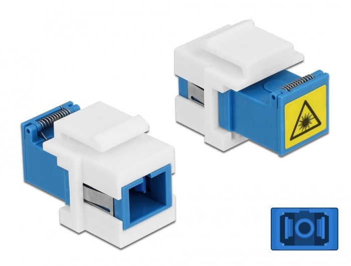 Delock Keystone Modul SC Simplex Buchse zu SC Simplex Buchse mit Laserschutzklappe innen
