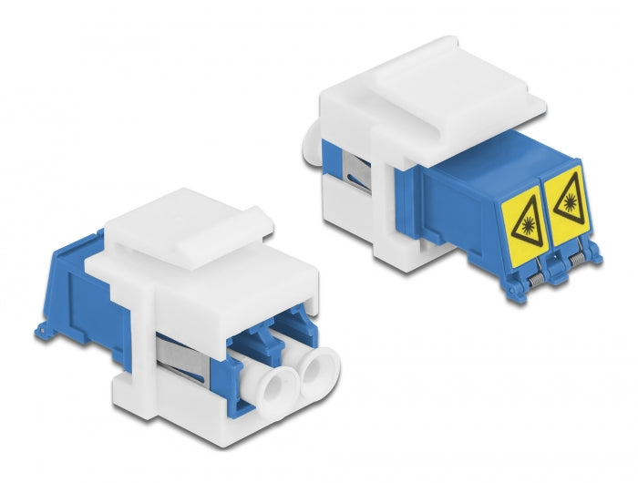 Delock Keystone Modul LC Duplex Buchse zu LC Duplex Buchse mit Laserschutzklappe innen
