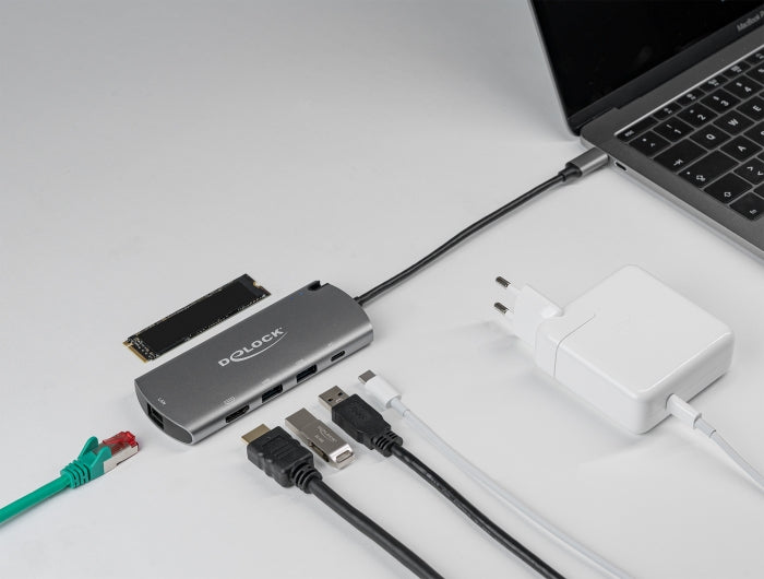 Delock USB Type-C™ Dockingstation mit M.2 Slot - 4K HDMI / USB / LAN / PD 3.0