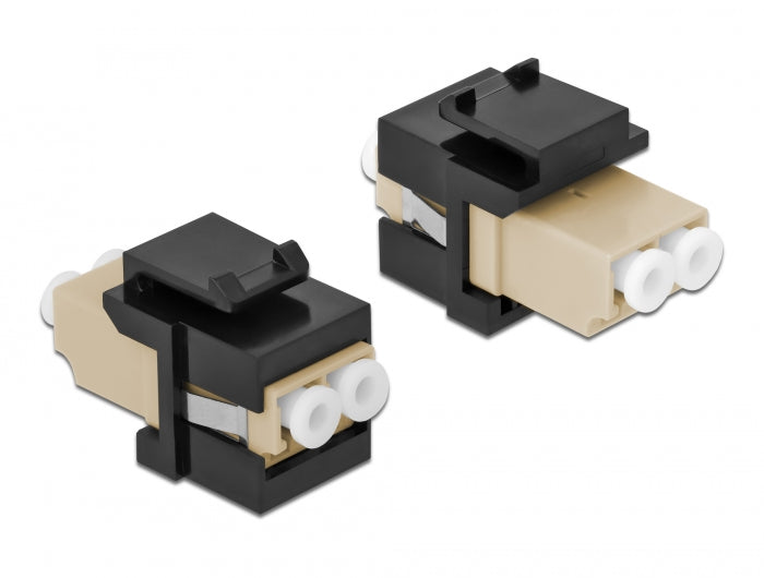 Delock Keystone Modul LC Duplex Buchse zu LC Duplex Buchse beige / schwarz
