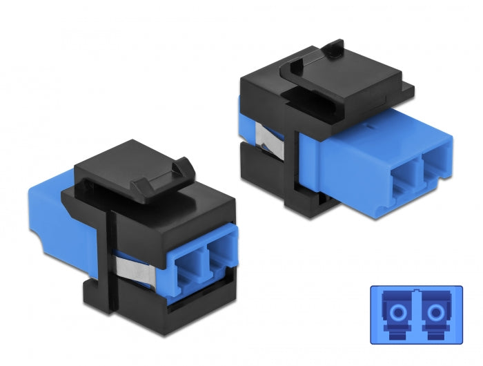 Delock Keystone Modul LC Duplex Buchse zu LC Duplex Buchse blau / schwarz