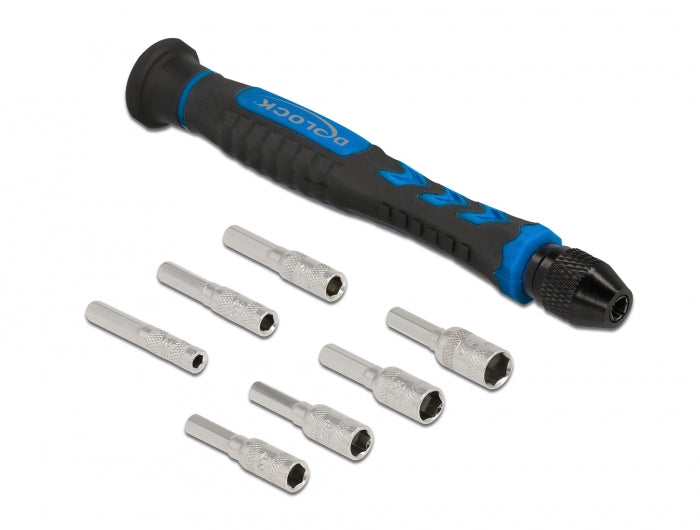 Delock Schraubendreherset 8-teilig Außensechskant Hohlschaft 2,5 - 5,5 mm