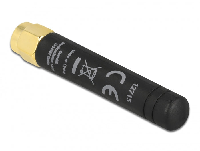 Delock LPWAN 868 MHz Antenne SMA Stecker 1,6 dBi omnidirektional starr schwarz