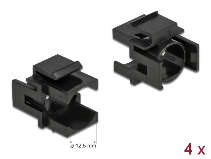 Delock Keystone Abdeckung schwarz mit 12,5 mm D-Durchführung 4 Stück