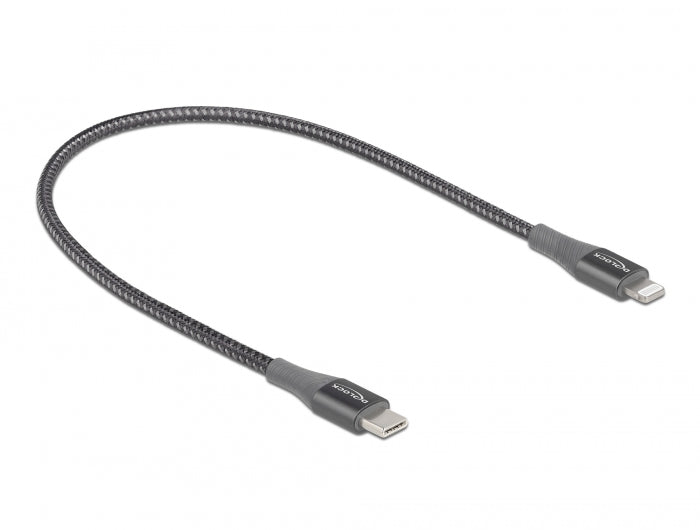 Delock Daten- und Ladekabel USB Type-C™ zu Lightning™ für iPhone™, iPad™ und iPod™ grau 0,5 m MFi