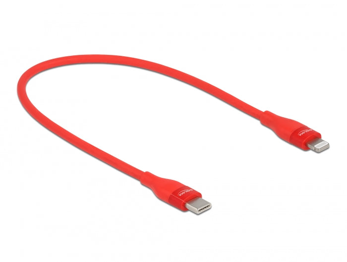 Delock Daten- und Ladekabel USB Type-C™ zu Lightning™ für iPhone™, iPad™ und iPod™ rot 0,5 m MFi
