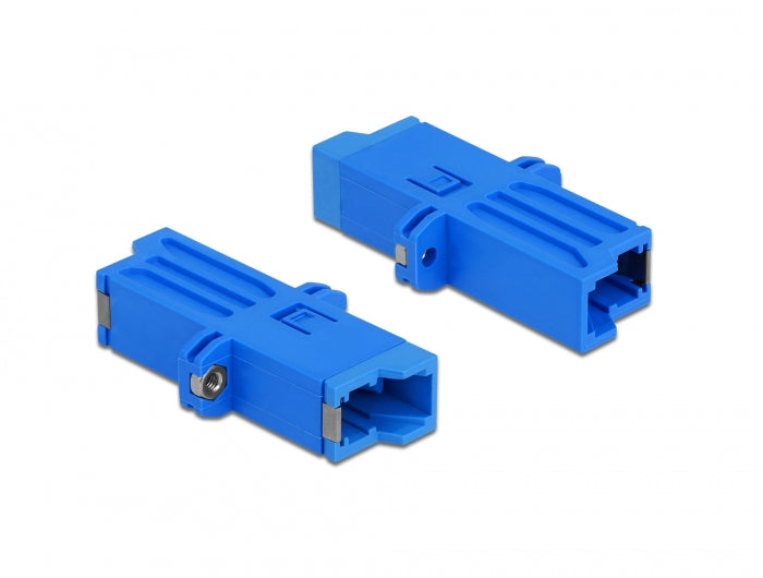 Delock LWL Kupplung E2000 Simplex Buchse zu Simplex Buchse Singlemode blau
