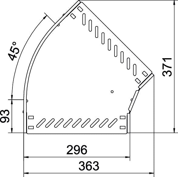 BETTERMANN Bogen_starr 45° ST horiz RB 45 330 FT 35x300mm int.Verb