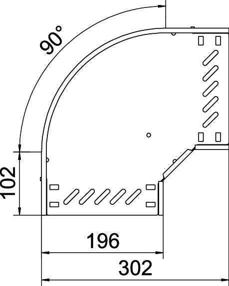 BETTERMANN Bogen_starr 90° ST horiz RB 90 320 FT 35x200mm int.Verb