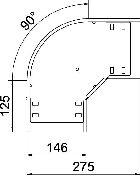 BETTERMANN Bogen_starr 90° ST horiz RB 90 115 FS 110x150mm int.Verb