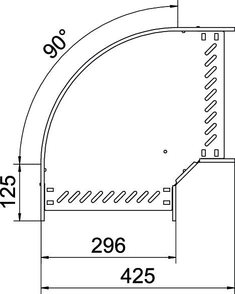 BETTERMANN Bogen_starr 90° ST horiz RB 90 130 FS 110x300mm int.Verb