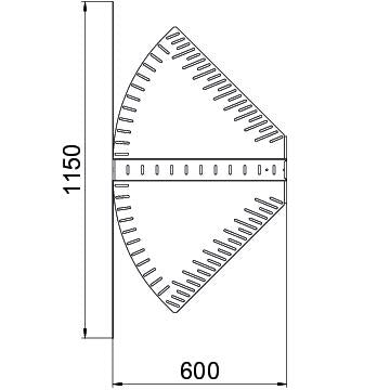 BETTERMANN Gelenkbogen_kompl var ST RB W 660 FT horiz 60x600mm int.Verb