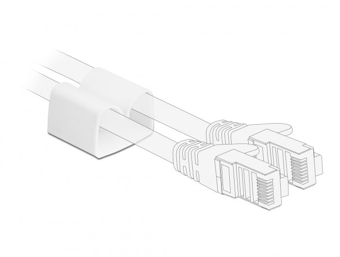 Delock Kabelhalter Clip 2 Stück weiß