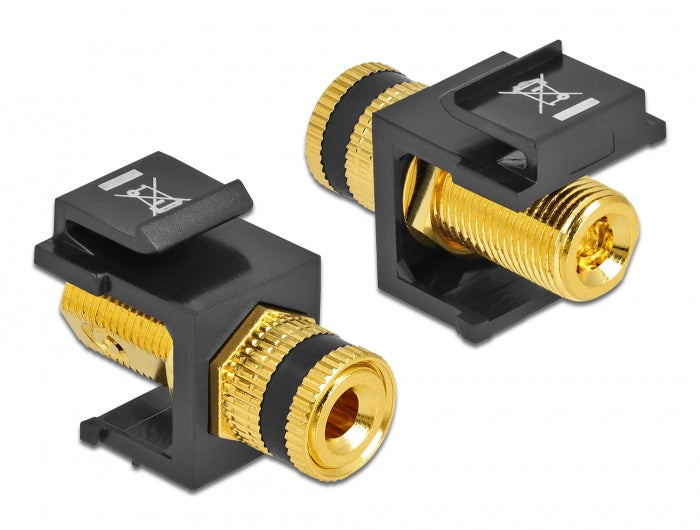 Delock Keystone Modul Polklemme > Gewindebuchse schwarz / schwarz