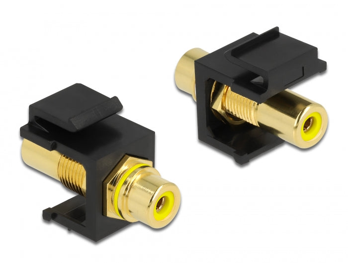 Delock Keystone Modul Cinch Buchse > Cinch Buchse vergoldet gelb / schwarz