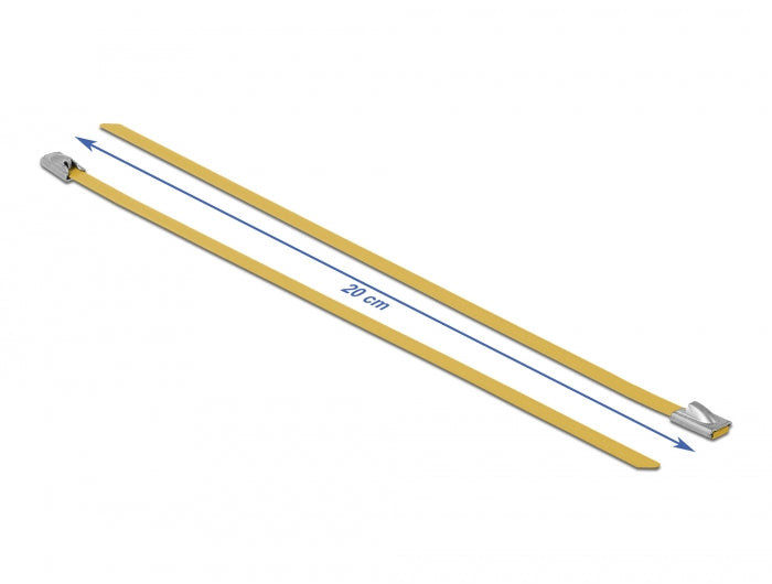 Delock Edelstahlkabelbinder L 200 x B 4,6 mm gelb 10 Stück