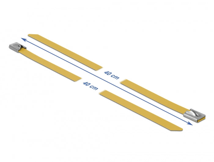 Delock Edelstahlkabelbinder L 400 x B 7,9 mm gelb 10 Stück