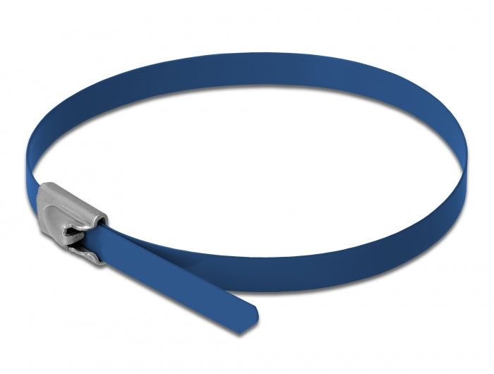 Delock Edelstahlkabelbinder L 500 x B 4,6 mm blau 10 Stück