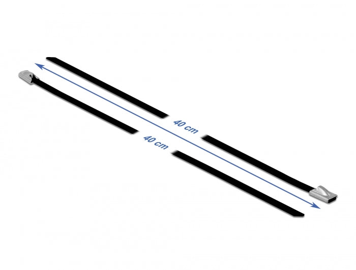 Delock Edelstahlkabelbinder L 400 x B 4,6 mm schwarz 10 Stück