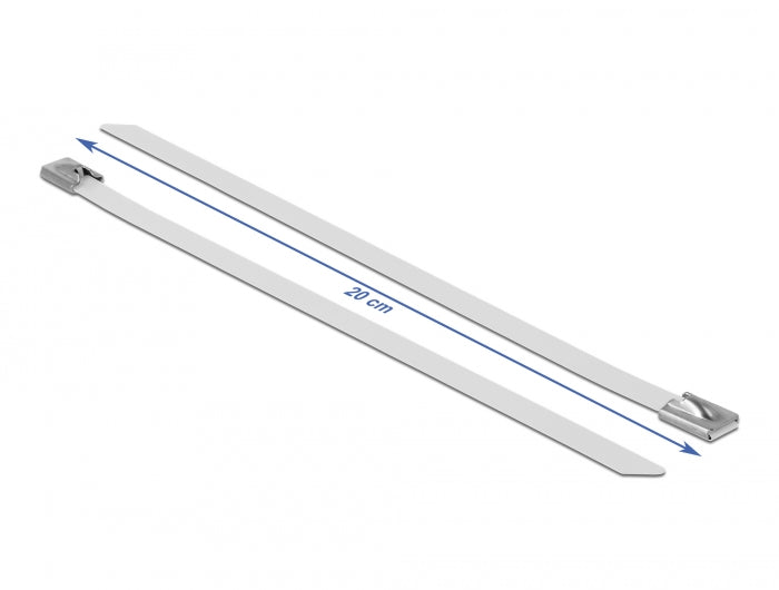 Delock Edelstahlkabelbinder L 200 x B 7,9 mm weiß 10 Stück