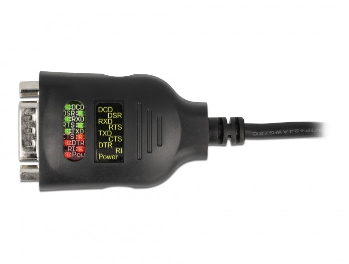 Delock USB Typ-A zu Seriell DB9 Adapter mit 9 LED RS-232 Tester