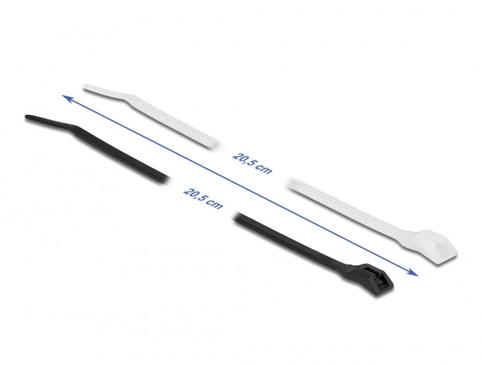 Delock Kabelbinder mit flachem Kopf L 205 x B 2,5 mm 100 Stück