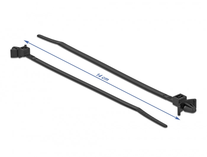 Delock Kabelbinder mit Spreizanker L 140 x B 4 mm schwarz 10 Stück