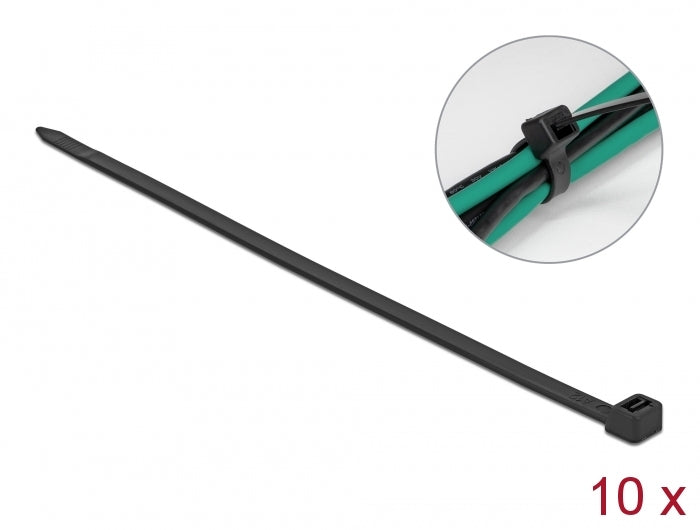 Delock Kabelbinder L 760 x B 8,8 mm 10 Stück schwarz