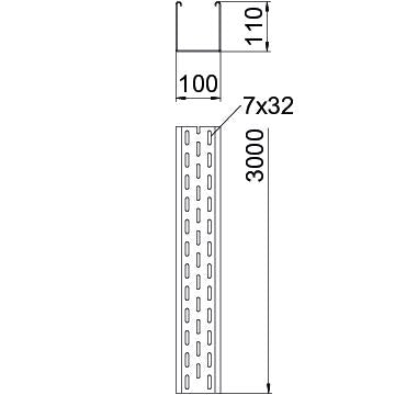 BETTERMANN Kabelrinne ST 110x100x2mm BKRS-Serie BKRS 1110 FS o.Verb Seitenl