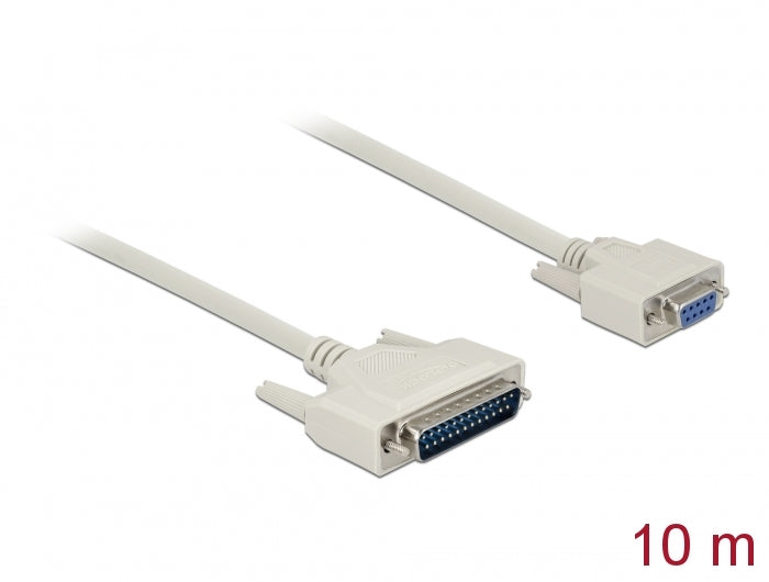 Delock Serielles Kabel D-Sub 25 Stecker zu D-Sub 9 Buchse 10 m