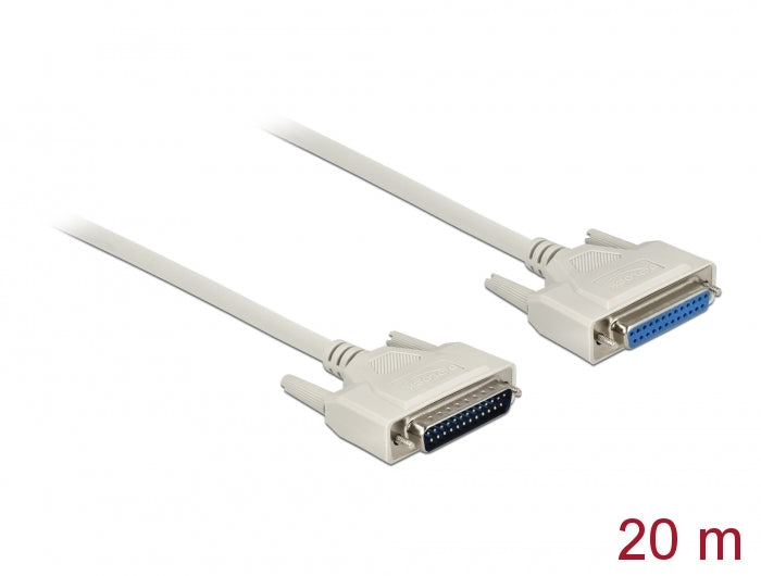 Delock Serielles Kabel D-Sub 25 Stecker zu Buchse 20 m