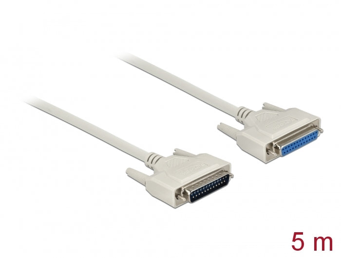Delock Serielles Kabel D-Sub 25 Stecker zu Buchse 5 m