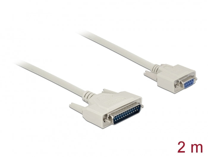Delock Serielles Kabel D-Sub 25 Stecker zu D-Sub 9 Buchse 2 m