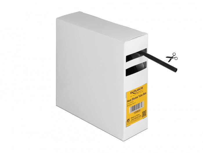 Delock Schrumpfschlauch Box, mit Innenkleber, Schrumpfungsrate 3:1, 5 m x 4,8 mm schwarz